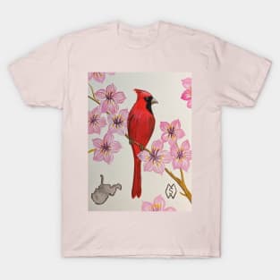 West Virginia state bird and flower, the cardinal and rhododendron T-Shirt